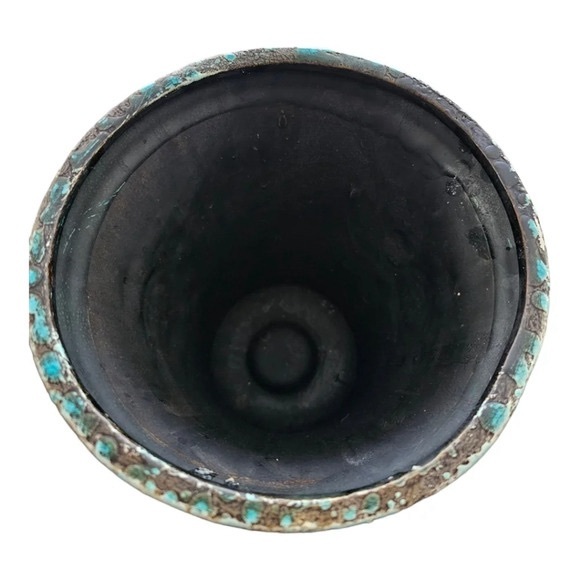 Rare Find Handmade Ceramic Pottery Turquoise Blue Vase - Picture 3 of 3